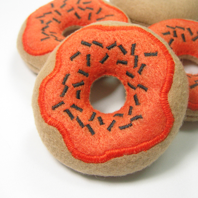 Pumpkin Frosted Donut With Sprinkles Catnip Cat Toy